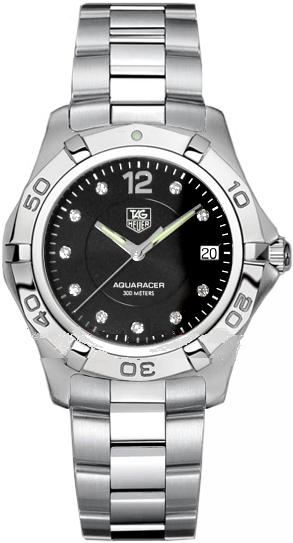 Tag Heuer Aquaracer 
Battery Operated Quartz Black Mens Watch WAF111C-BA0810 
