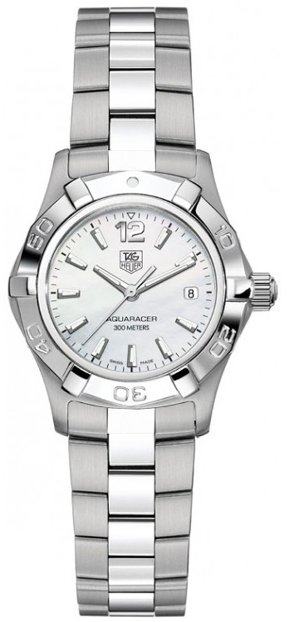 Tag Heuer Aquaracer 
Battery Operated Quartz Pearl White Ladies Watch WAF1414.BA0823 