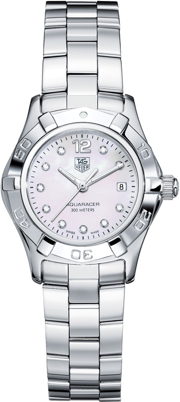 Tag Heuer Aquaracer Battery Operated Quartz White Ladies Watch WAF1415.BA0824 