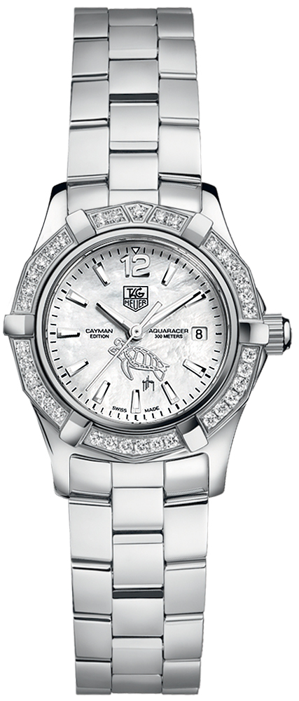 Tag Heuer Aquaracer Battery Operated Quartz Pearl White Watch WAF141AE-BA0824 