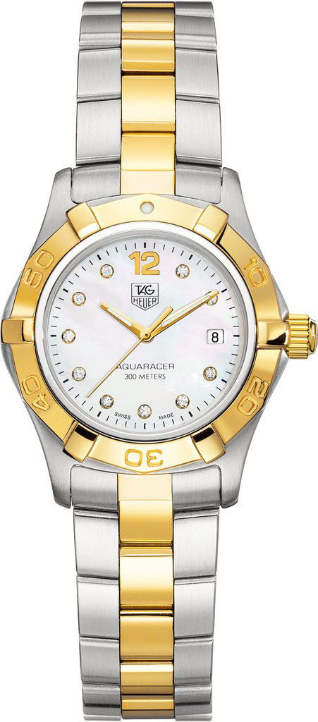 Tag Heuer Aquaracer 
Battery Operated Quartz Pearl White Ladies Watch WAF1425-BB0825 