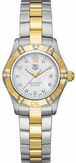 Tag Heuer Aquaracer 
Battery Operated Quartz Pearl White Ladies Watch WAF1451-BB0814 