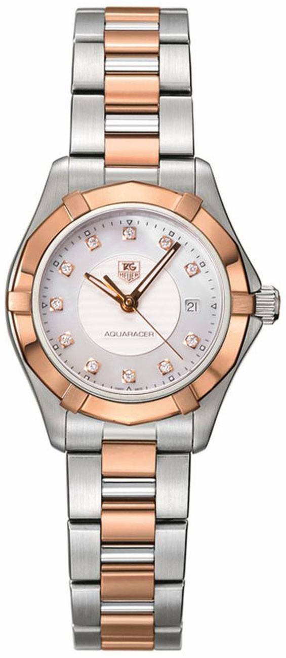 Tag Heuer Aquaracer Battery Operated Quartz White Ladies Watch WAP1451.BD0837 