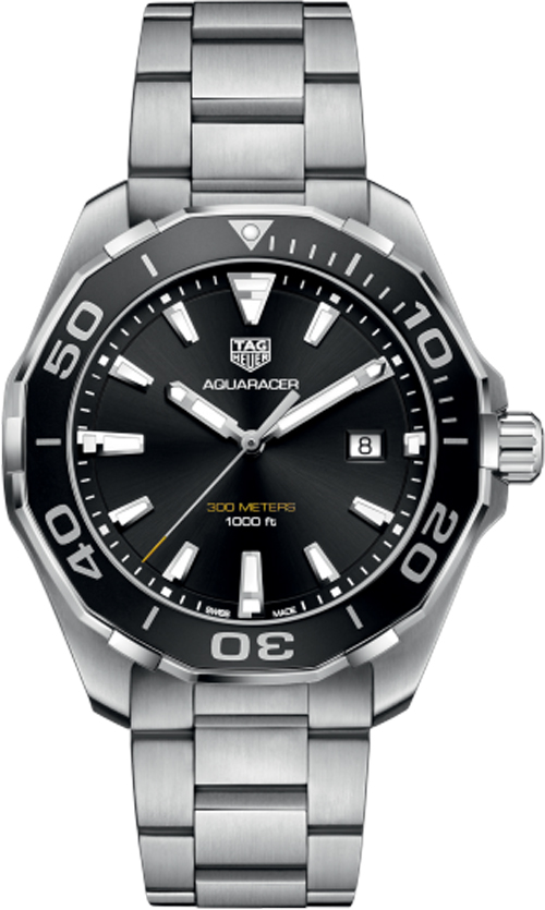 Tag Heuer Aquaracer 
Battery Operated Quartz Black Mens Watch WAY101A.BA0746 