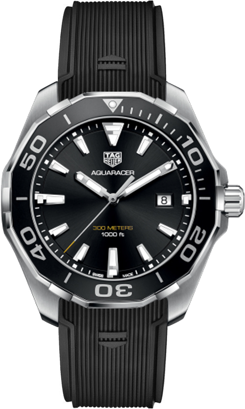 Tag Heuer Aquaracer 
Battery Operated Quartz Black Mens Watch WAY101A.FT6141 