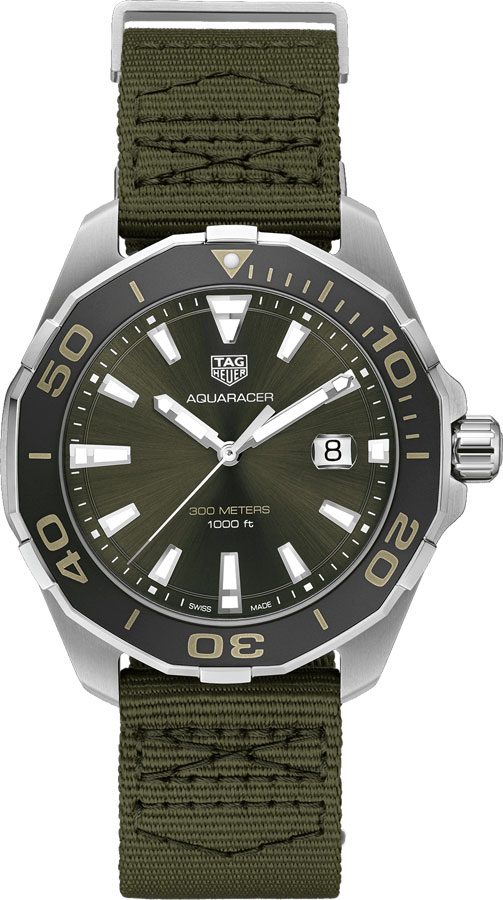 Tag Heuer Aquaracer 
Battery Operated Quartz Green Mens Watch WAY101E.FC8222 