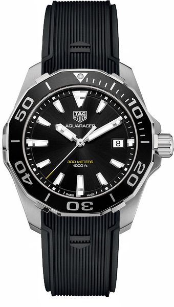 Tag Heuer Aquaracer 
Battery Operated Quartz Black Watch WAY111A-FT6068 