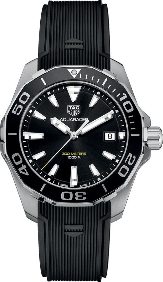Tag Heuer Aquaracer 
Battery Operated Quartz Black Watch WAY111A.FT6151 