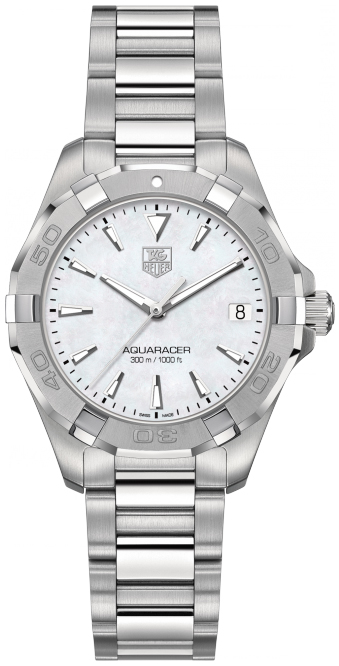 Tag Heuer Aquaracer 
Battery Operated Quartz Pearl White Ladies Watch WAY1312.BA0915 
