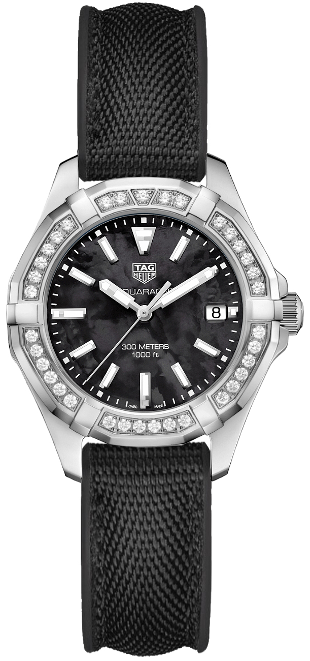 Tag Heuer Aquaracer 
Battery Operated Quartz Black Ladies Watch WAY131P.FT6092 