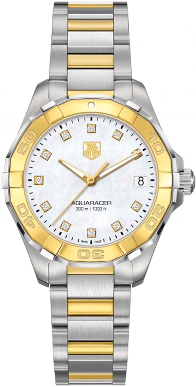 Tag Heuer Aquaracer 
Battery Operated Quartz Pearl White Ladies Watch WAY1351.BD0917 