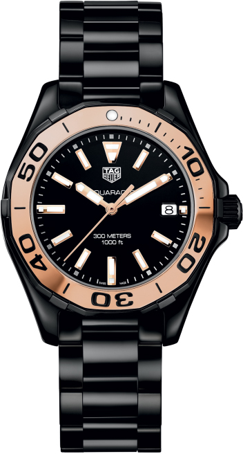 Tag Heuer Aquaracer 
Battery Operated Quartz Black Ladies Watch WAY1355.BH0716 