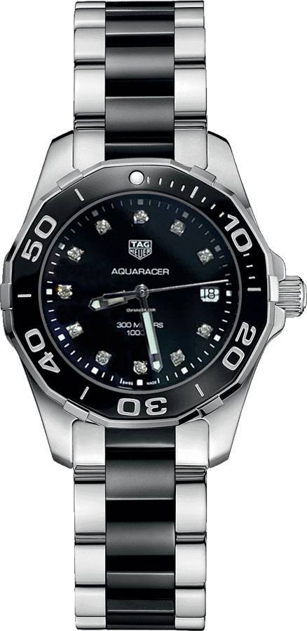 Tag Heuer Aquaracer Battery Operated Quartz Black Ladies Watch WAY141C-BA0918 