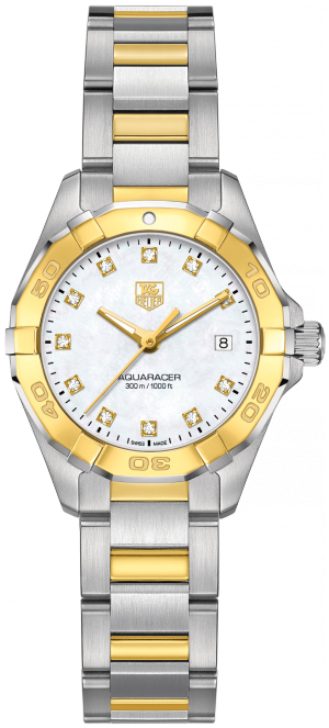 Tag Heuer Aquaracer 
Battery Operated Quartz Pearl White Ladies Watch WAY1451.BD0922 