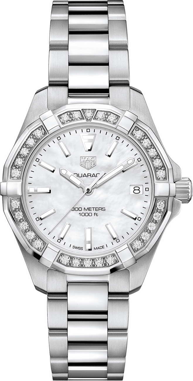 Tag Heuer Aquaracer Battery Operated Quartz White Ladies Watch WBD1313.BA0740 