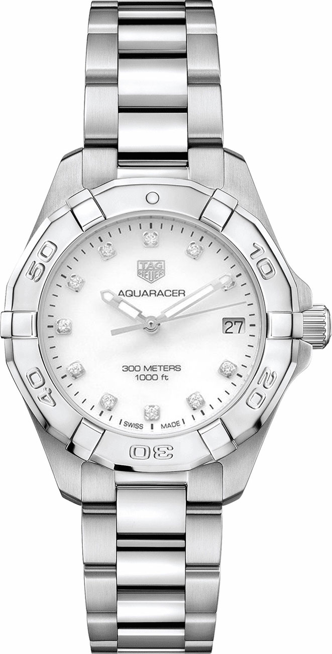 Tag Heuer Aquaracer Battery Operated Quartz White Ladies Watch WBD1314.BA0740 