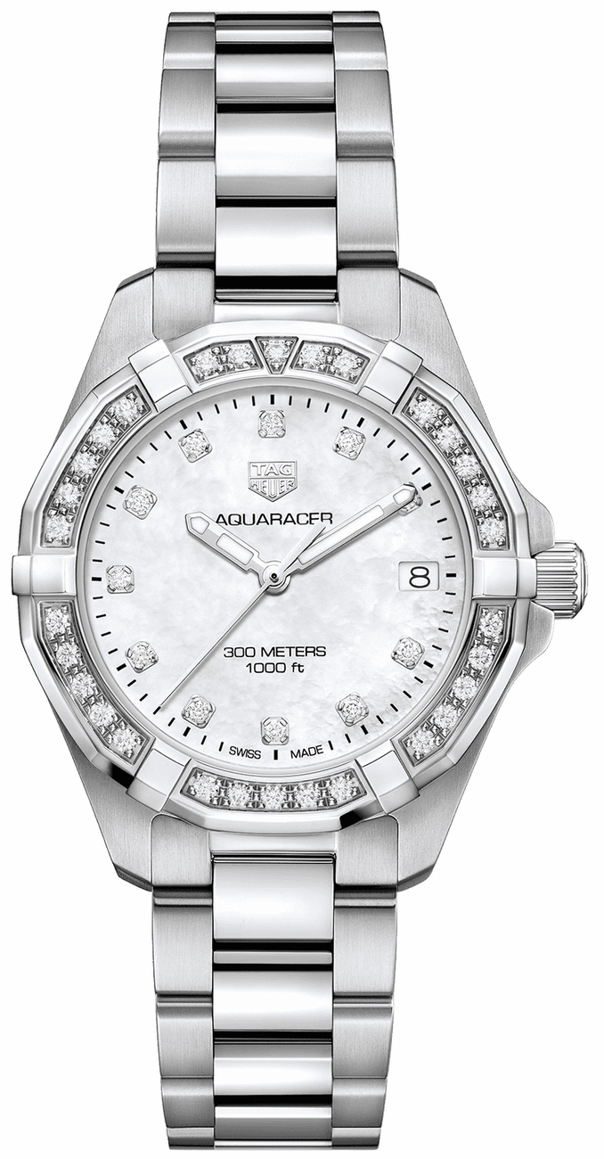 Tag Heuer Aquaracer Battery Operated Quartz White Ladies Watch WBD1315.BA0740 
