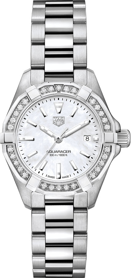 Tag Heuer Aquaracer 
Battery Operated Quartz White Ladies Watch WBD1413.BA0741 