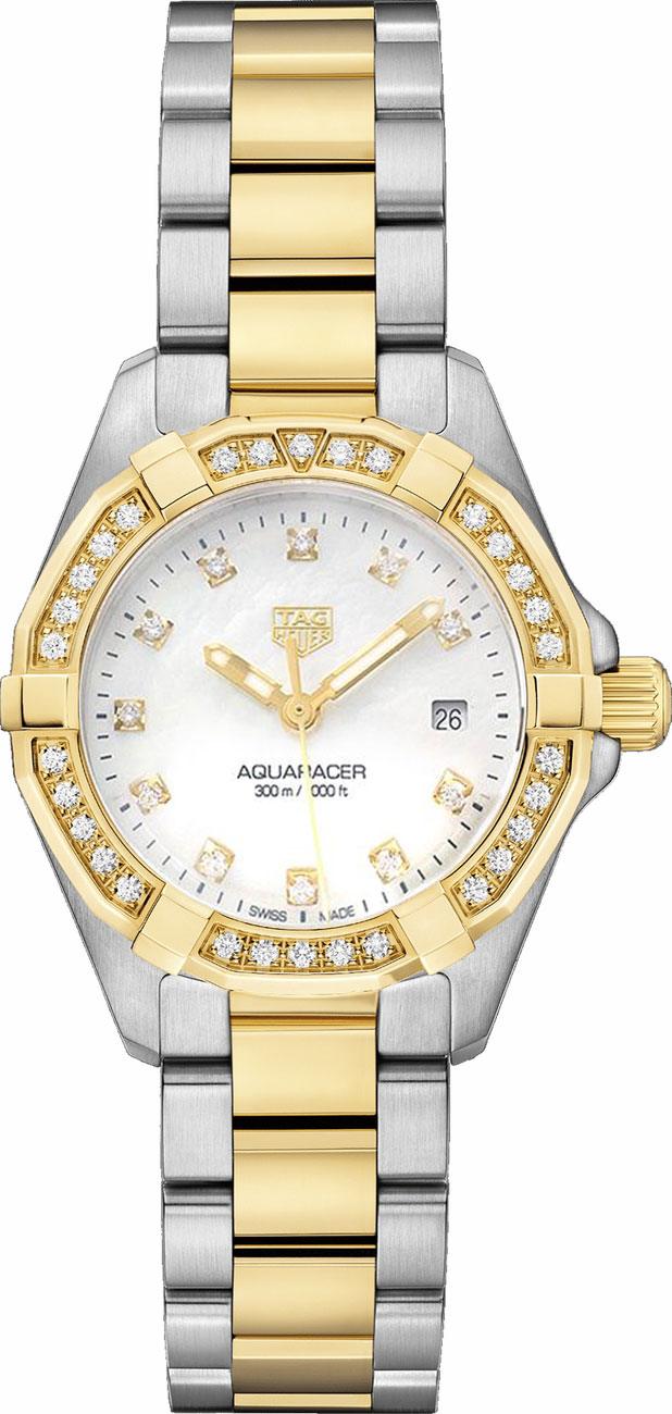 Tag Heuer Aquaracer Battery Operated Quartz Pearl White Ladies Watch WBD1423.BB0321 