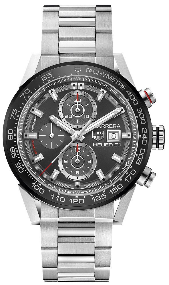 Tag Heuer Carrera Self winding Automatic Grey Mens Watch CAR201W.BA0714 