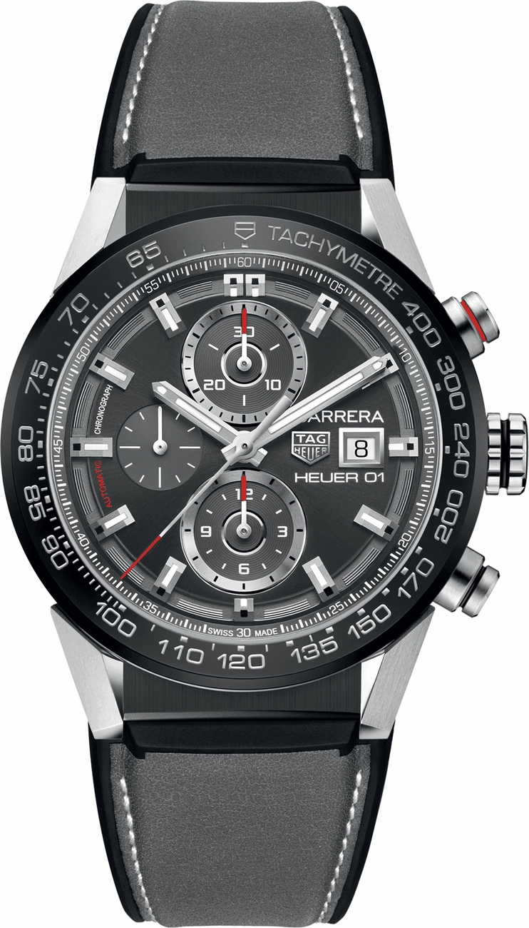 Tag Heuer Carrera Self winding Automatic Grey Mens Watch CAR201W.FT6095 