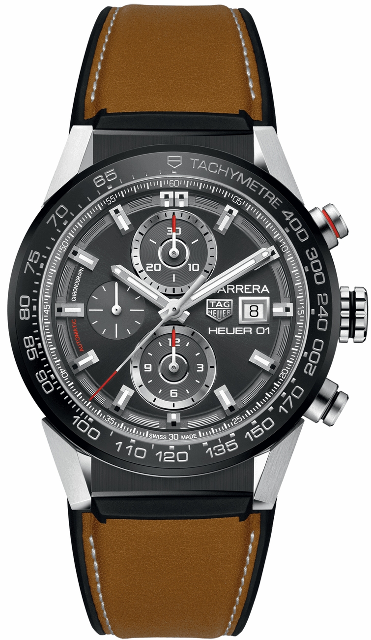Tag Heuer Carrera Self winding Automatic Grey Mens Watch CAR201W.FT6122 