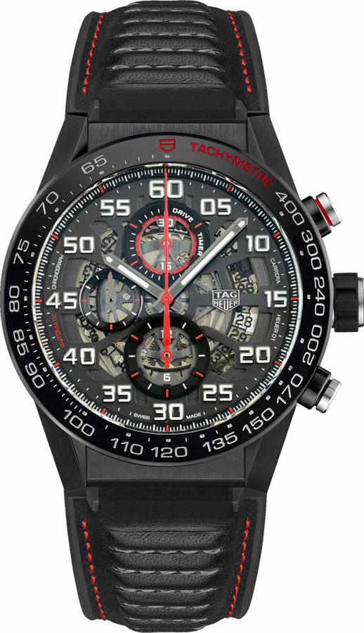Tag Heuer Carrera Self winding Automatic Black Mens Watch CAR2A1H.FT6101 