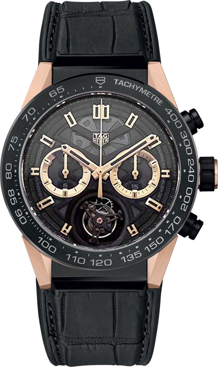 Tag Heuer Carrera Self winding Automatic Chronometer Black Mens Watch CAR5A5Y.FC6377 