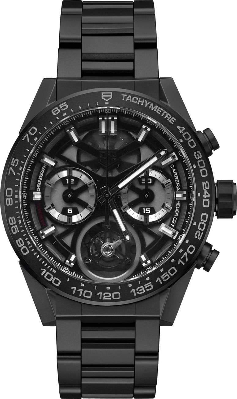 Tag Heuer Carrera Self winding Automatic Chronometer Black Mens Watch CAR5A90.BH0742 