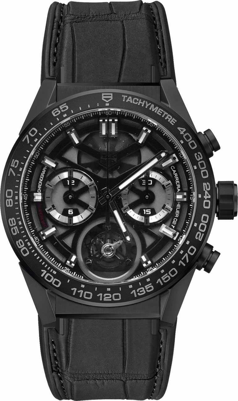 Tag Heuer Carrera Self winding Automatic Chronometer Black Mens Watch CAR5A90.FC6415 