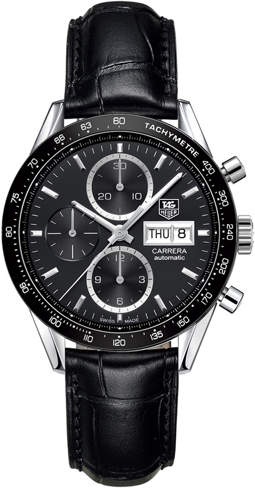Tag Heuer Carrera Self winding Automatic Black Mens Watch CV201AG.FC6266 