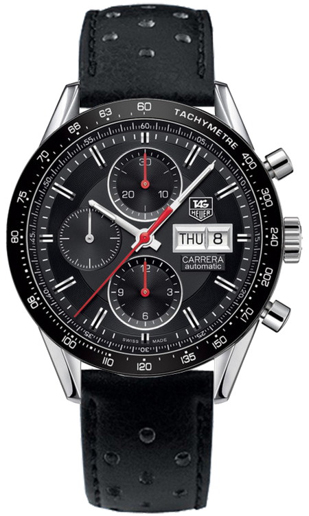 Tag Heuer Carrera Self winding Automatic Black Mens Watch CV201AH-FC6233 
