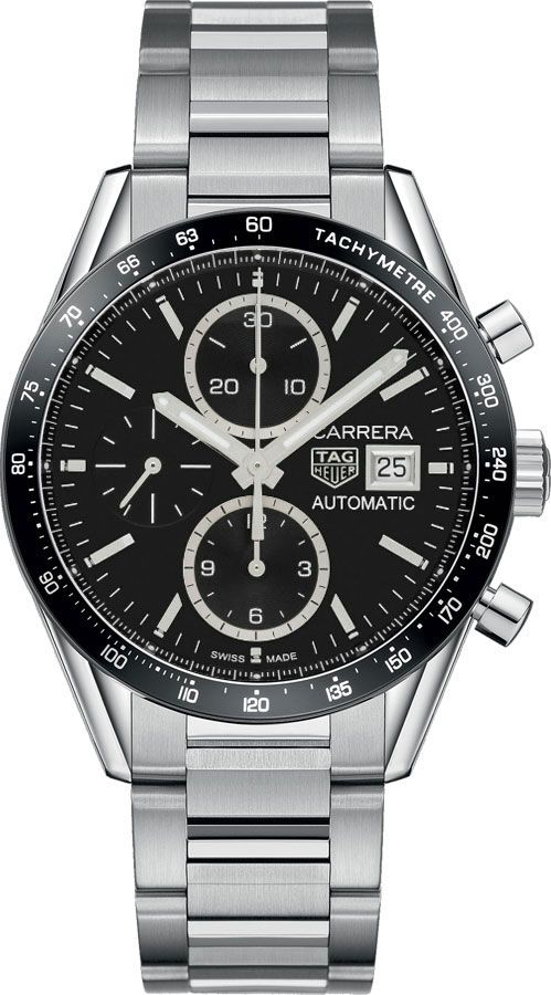 Tag Heuer Carrera Self winding Automatic Black Mens Watch CV201AJ.BA0727 