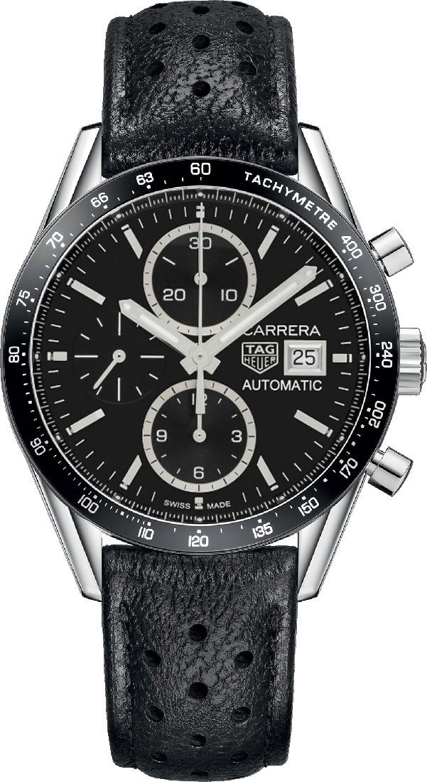 Tag Heuer Carrera 
Self winding Automatic Black Mens Watch CV201AJ.FC6357 