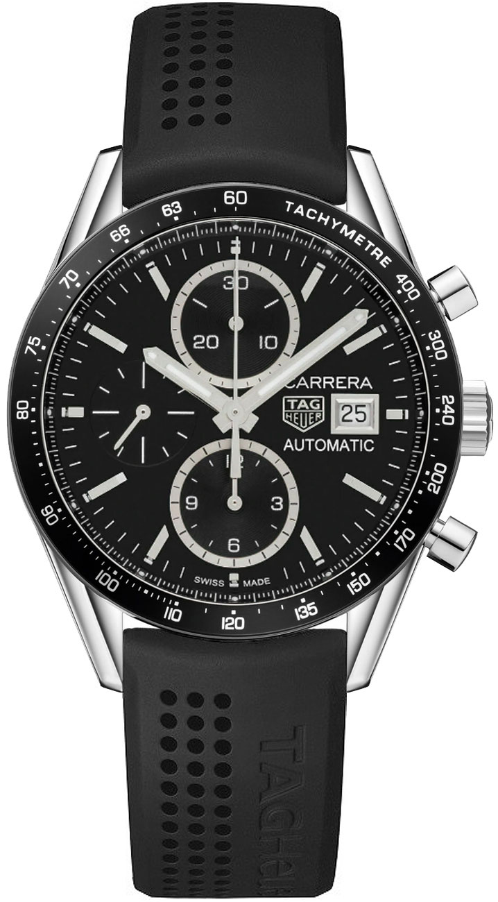 Tag Heuer Carrera Self winding Automatic Black Mens Watch CV201AJ-FT6040 
