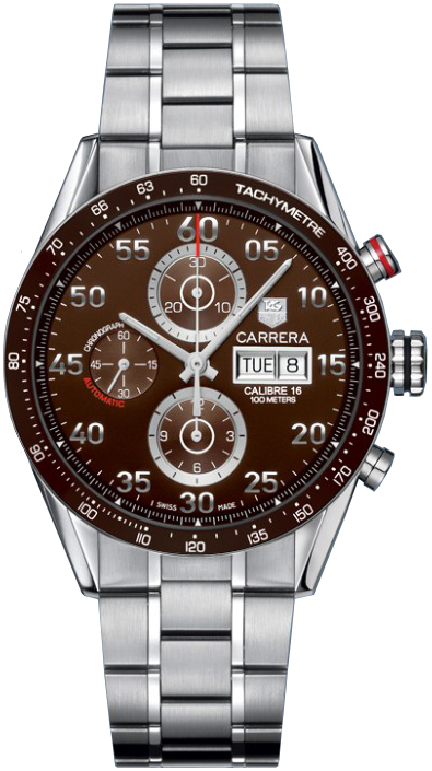 Tag Heuer Carrera Self winding Automatic Brown Mens Watch CV2A12-BA0796 
