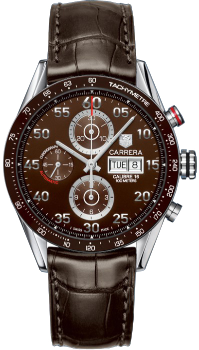 Tag Heuer Carrera Self winding Automatic Brown Mens Watch CV2A12.FC6236 