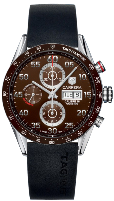 Tag Heuer Carrera Self winding Automatic Brown Mens Watch CV2A12-FT6005 