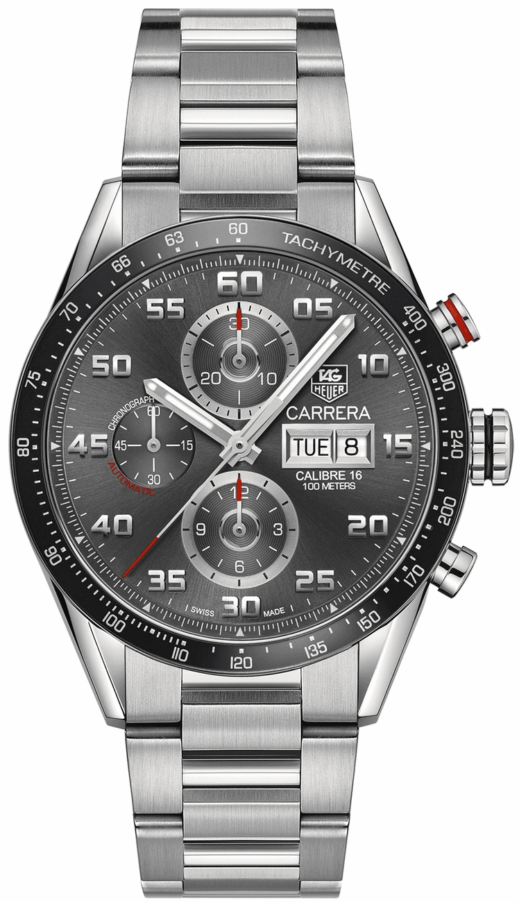 Tag Heuer Carrera Self winding Automatic Grey Mens Watch CV2A1U.BA0738 