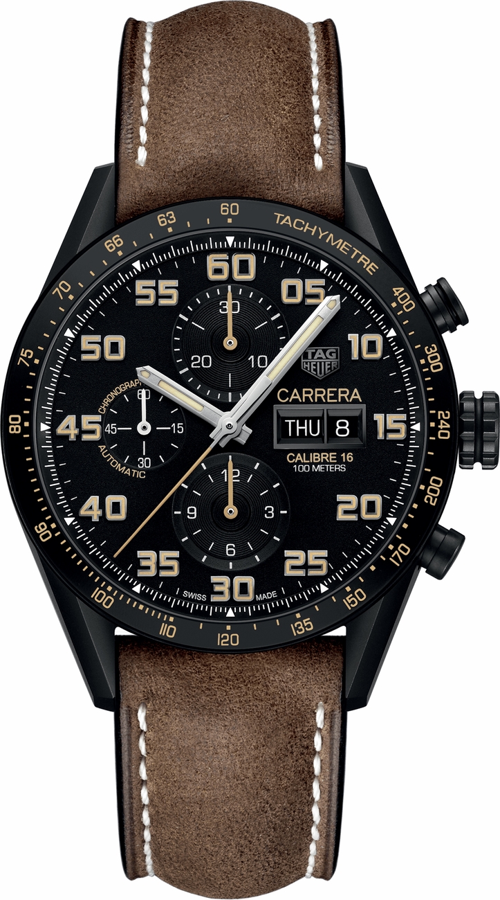 Tag Heuer Carrera Self winding Automatic Black Mens Watch CV2A84.FC6394 