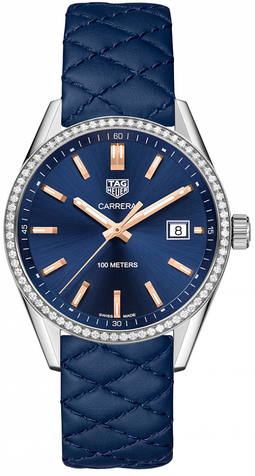 Tag Heuer Carrera Battery Operated Quartz Blue Watch WAR1114.FC6391 