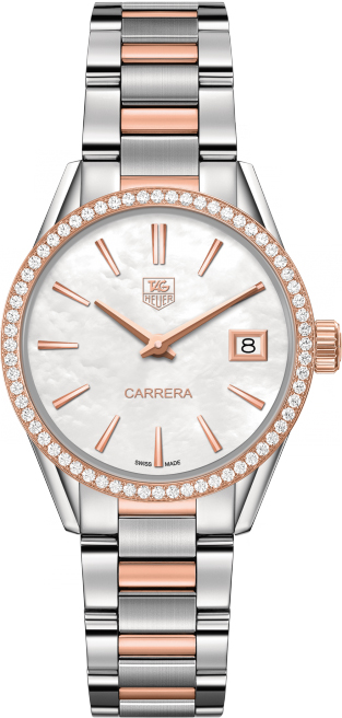 Tag Heuer Carrera Watches Ladies Pearl White Battery Operated Quartz WAR1353.BD0779 Watch 