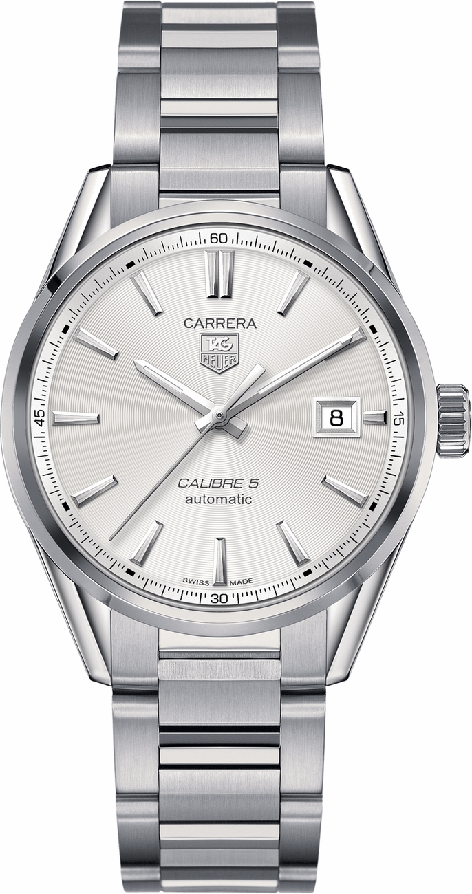 Tag Heuer Carrera Self winding Automatic Silver Mens Watch WAR211B.BA0782 