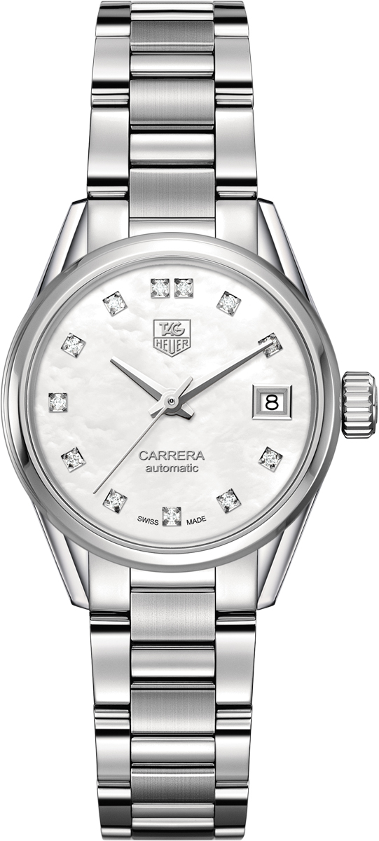 Tag Heuer Carrera Self winding Automatic Pearl White Ladies Watch WAR2414.BA0776 