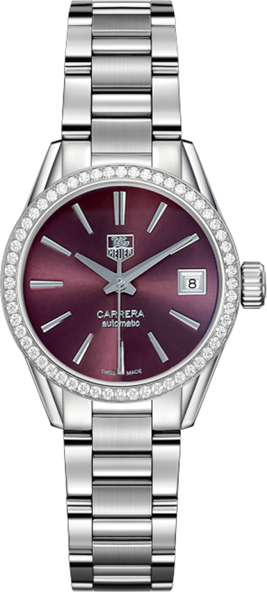 Tag Heuer Carrera Self winding Automatic Red Ladies Watch WAR2418.BA0776 