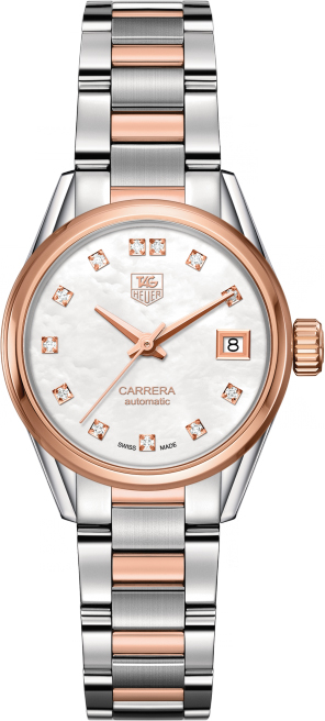 Tag Heuer Carrera Self winding Automatic Pearl White Ladies Watch WAR2452.BD0777 