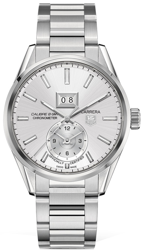 Tag Heuer Carrera Calibre 8 GMT Silver Dial Men's Watch WAR5011.BA0723 