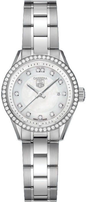 Tag Heuer Carrera Battery Operated Quartz White Ladies Watch WV1413.BA0793 
