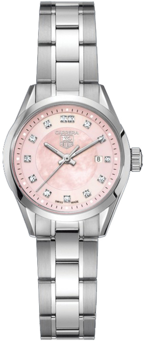 Tag Heuer Carrera Battery Operated Quartz Pink Ladies Watch WV1417-BA0793 