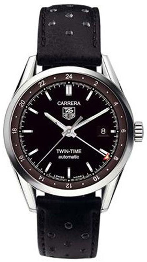 Tag Heuer Carrera Twin-Time Black Dial Men's Watch WV2115.FC6182 